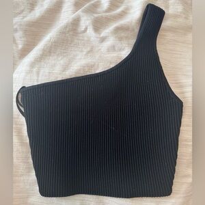 Aritzia Babaton Sculpt Knit One-Shoulder Cropped Tank